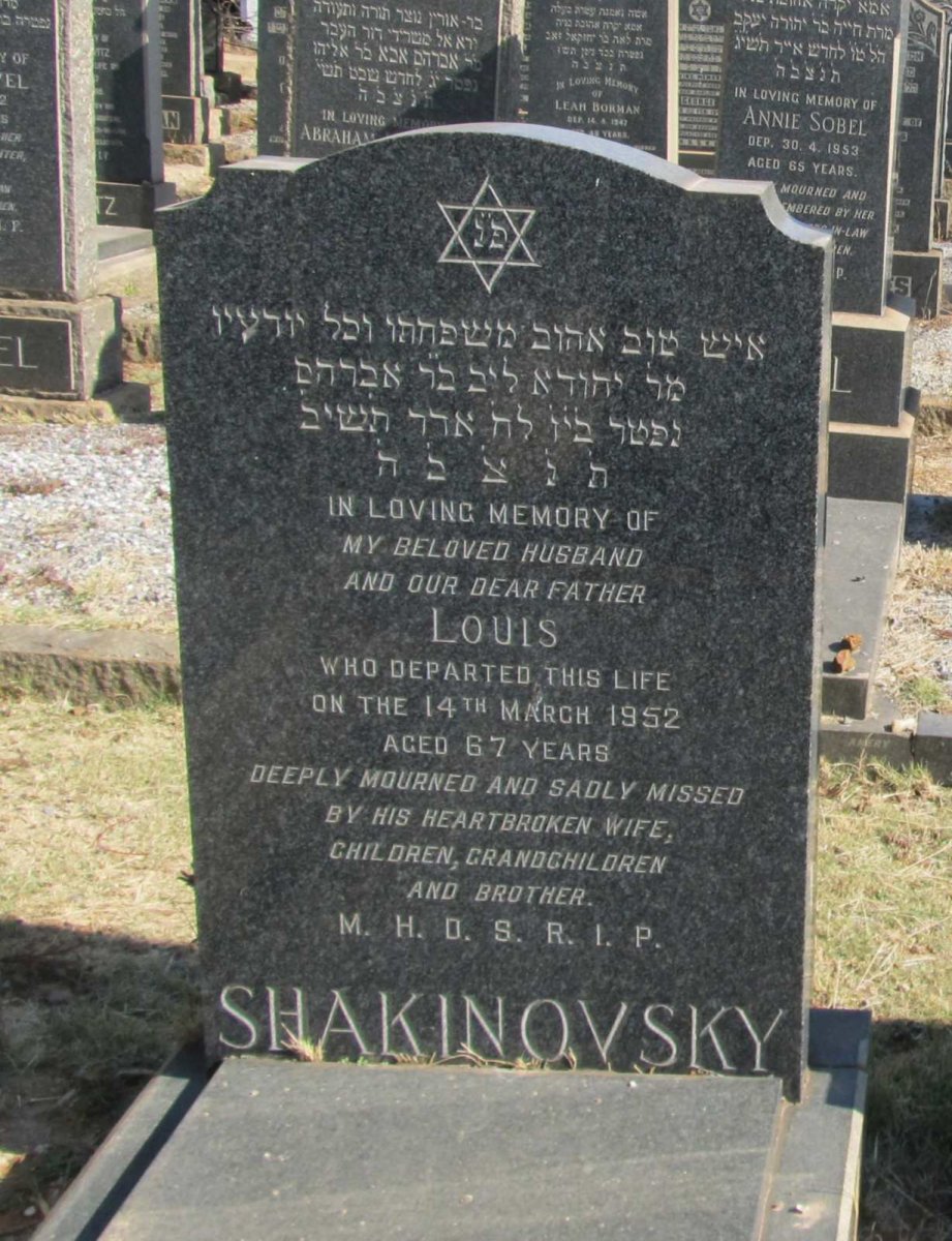 SHAKINOVSKY Louis -1952