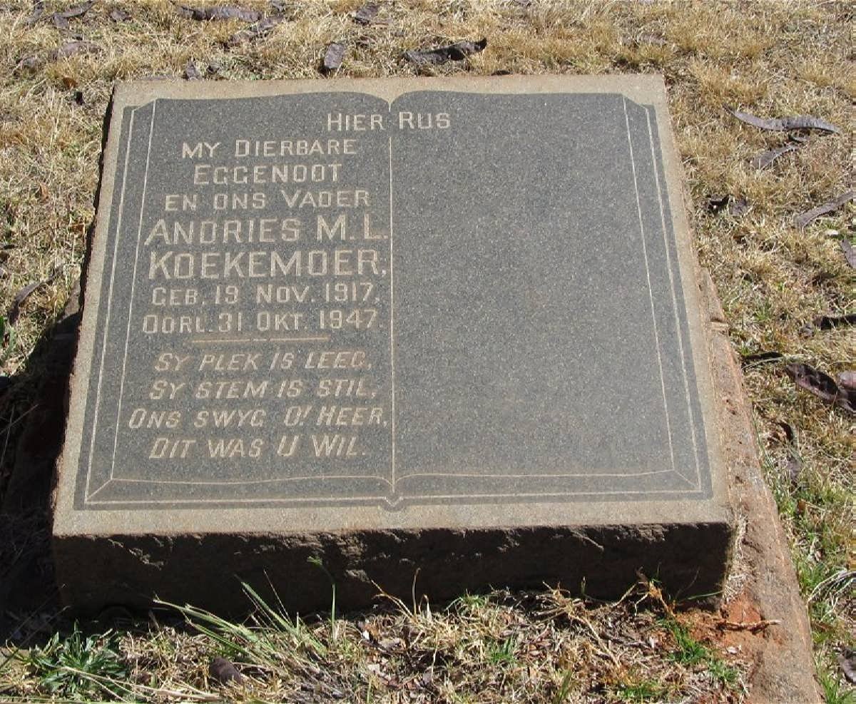 KOEKEMOER Andries M.L. 1917-1947