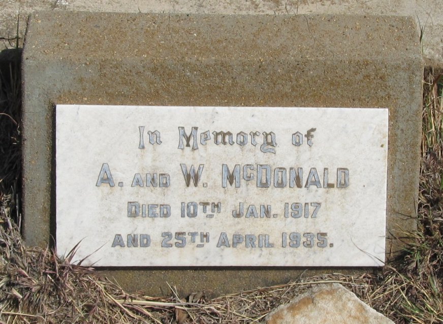 McDONALD A. &amp; W. 1917-1935