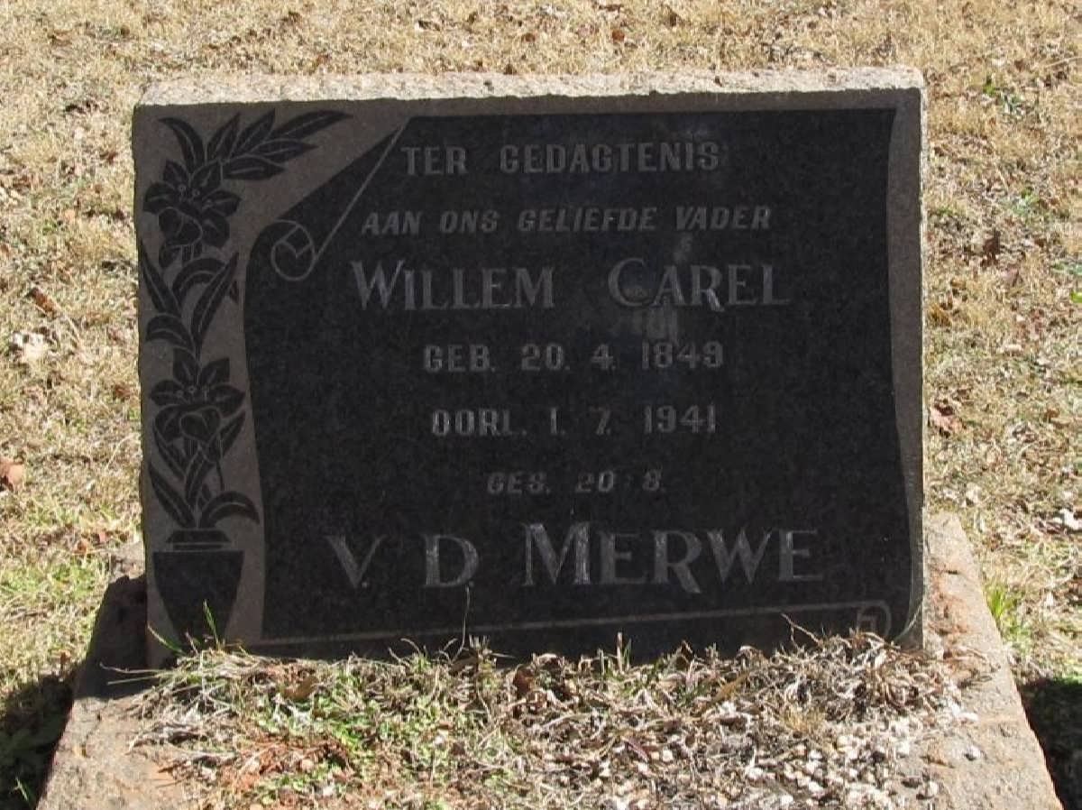 MERWE Willem Carel, van der 1849-1941