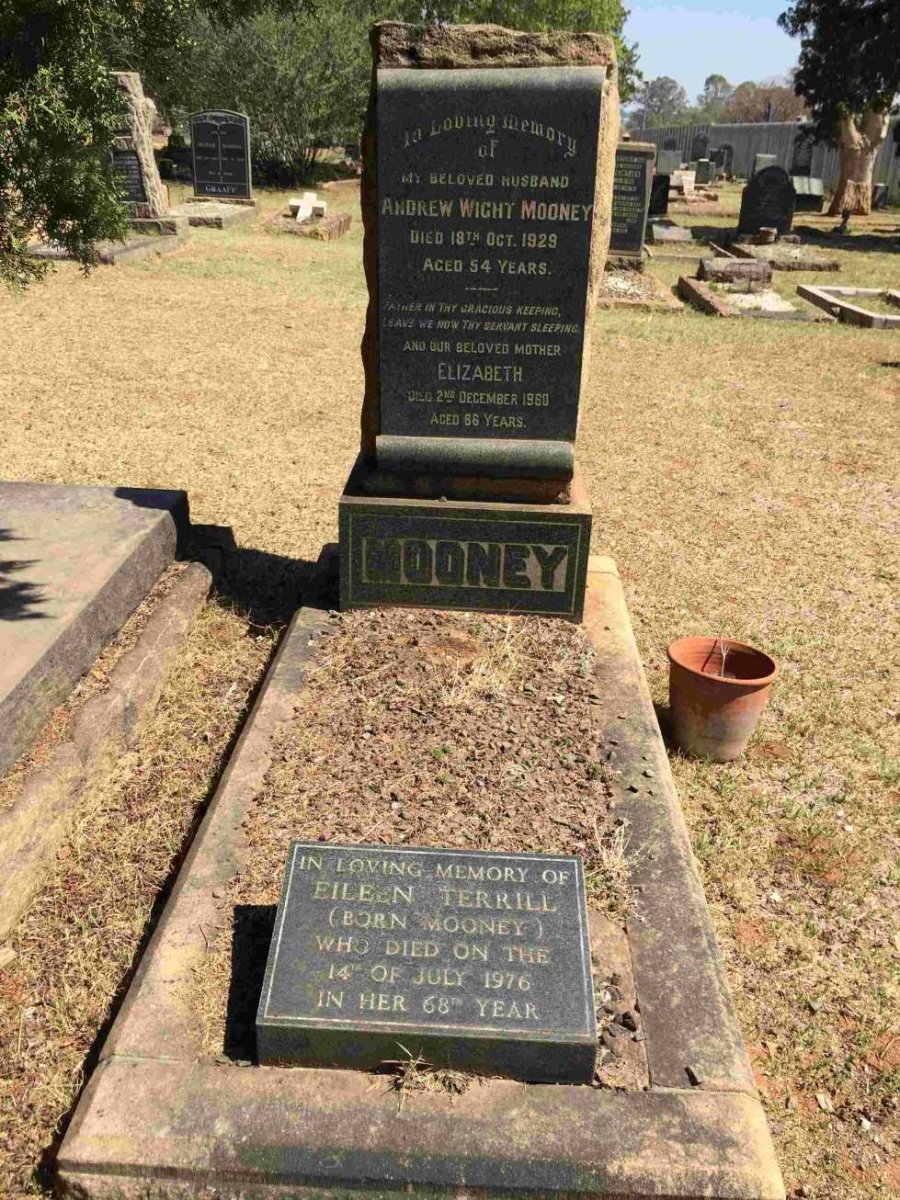 MOONEY Andrew Wight -1929 &amp; Elizabeth -1960 :: TERRILL Eileen nee MOONEY -1976