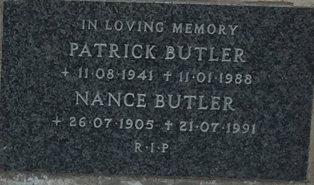 BUTLER Nance 1905-1991 :: BUTLER Patrick 1941-1988