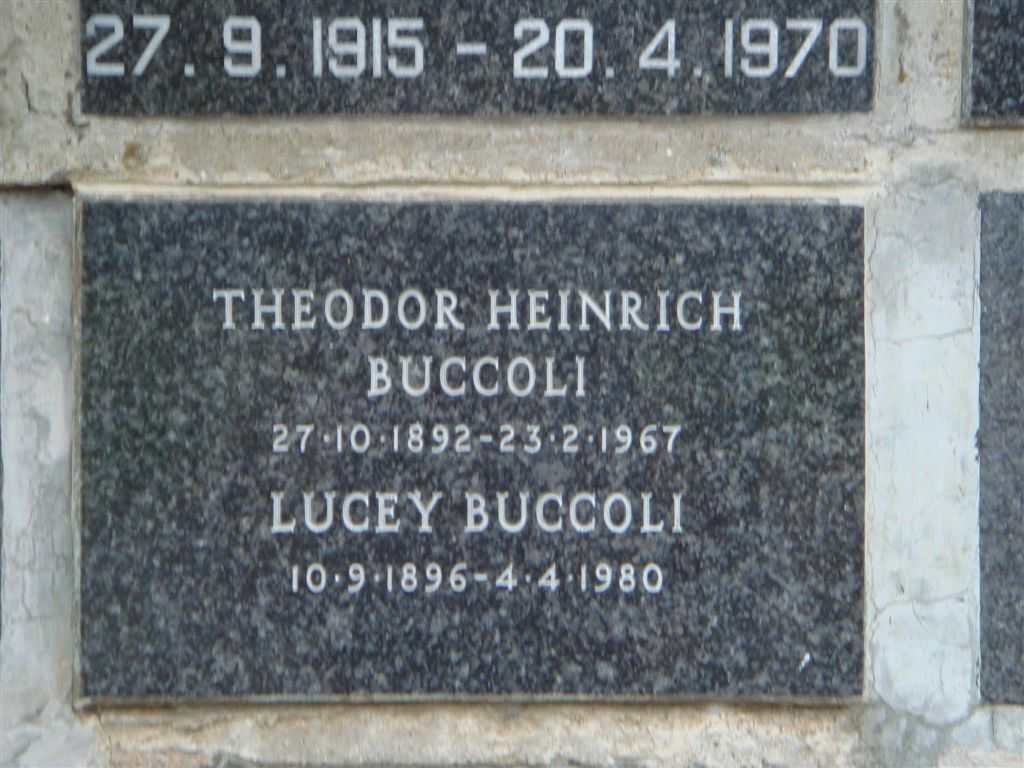 BUCCOLI Theodor Heinrich 1892-1967 &amp; Lucey 1896-1980