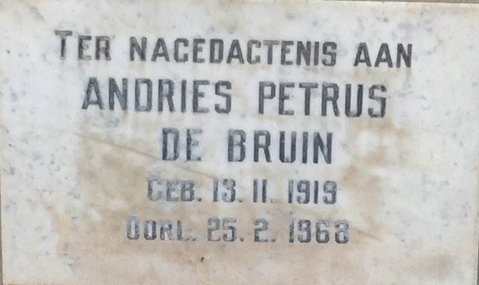 BRUIN Andries Petrus, de 1919-1968