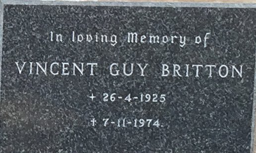 BRITTON Vincent Guy 1925-1974