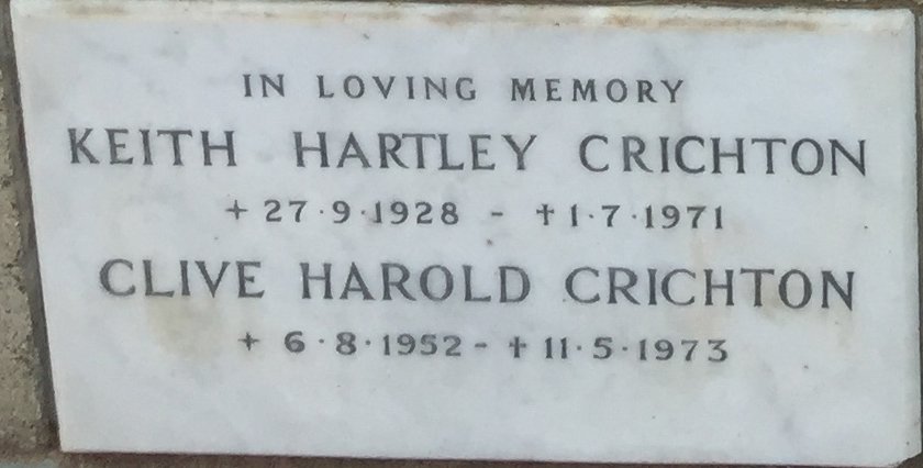 CRICHTON Keith Hartley 1928-1971 :: CRICHTON Clive Harold 1952-1973