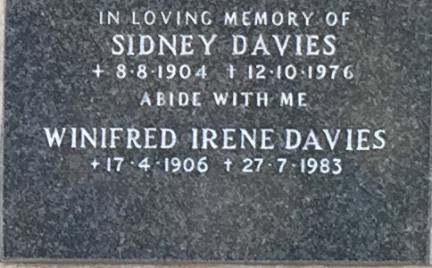DAVIES Sidney 1904-1976 &amp; Winifred Irene 1906-1983