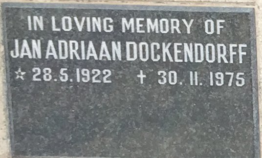 DOCKENDORFF Jan Adriaan 1922-1975