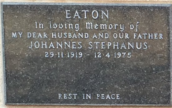 EATON Johannes Stephanus 1919-1975