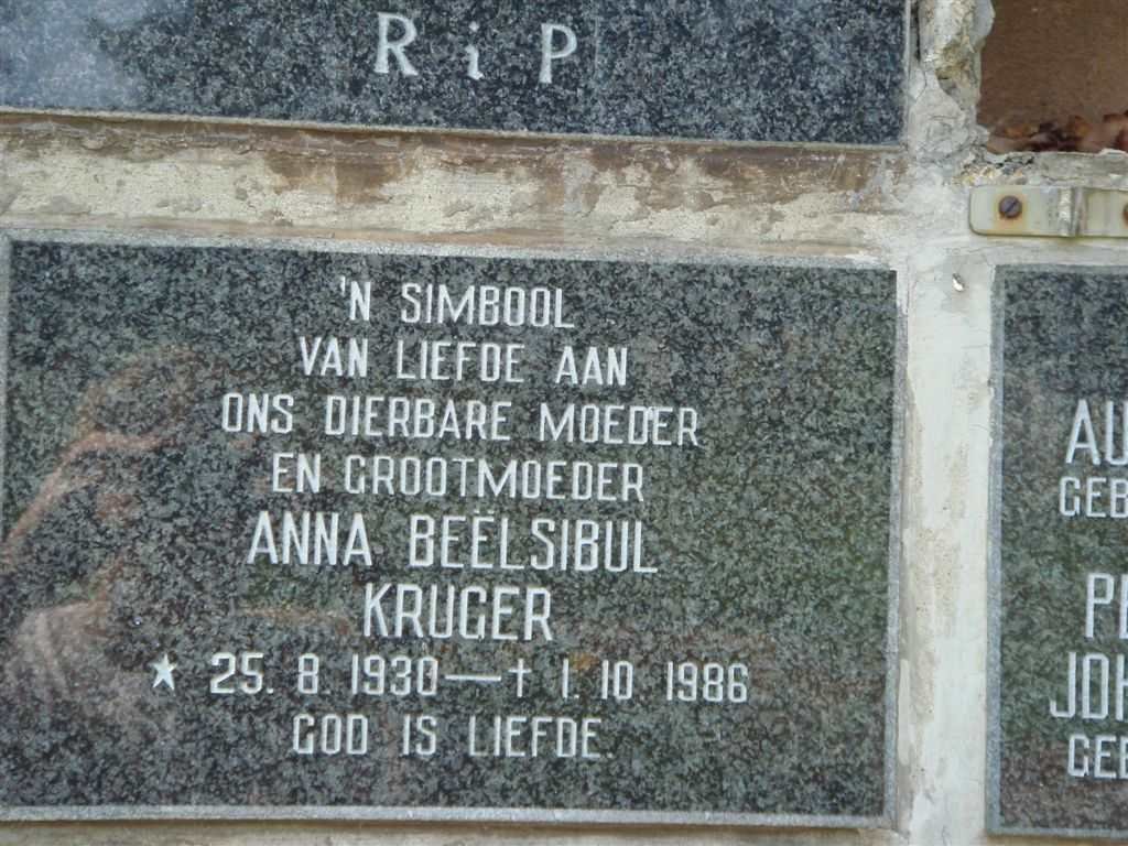 KRUGER Anna Beelsibul 1930-1986