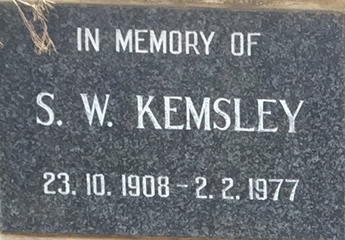 KEMSLEY S.W. 1908-1977
