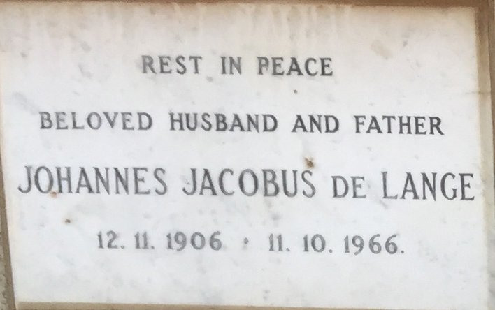 LANGE Johannes Jacobus, de 1906-1966