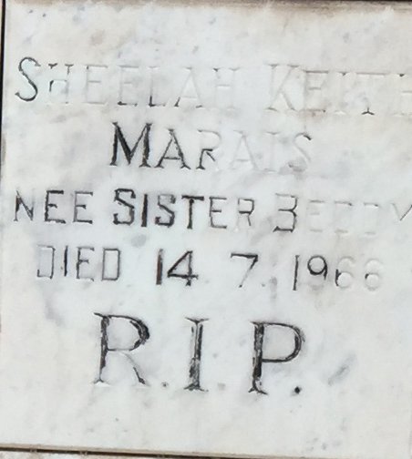MARAIS Sheelah Keith nee BEDDY -1966