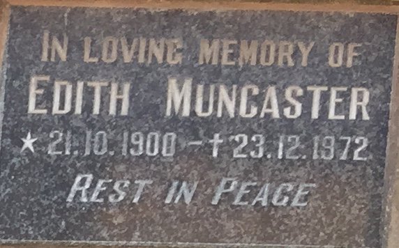 MUNCASTER Edith 1900-1972