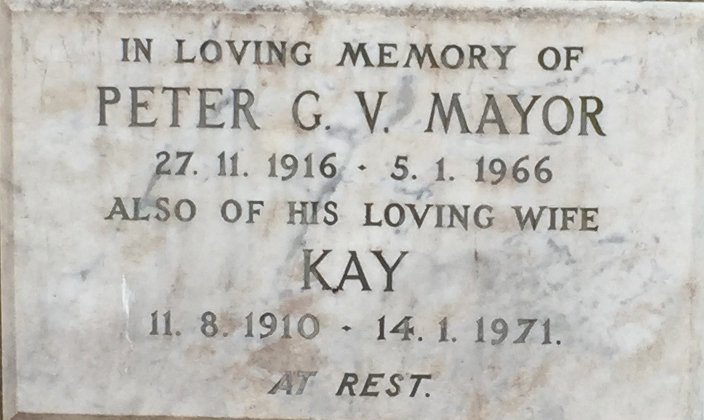 MAYOR Peter G.V. 1916-1966 &amp; Kay 1910-1971