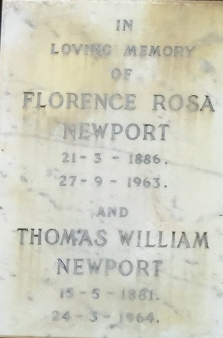 NEWPORT Thomas William 1881-1964 &amp; Florence Rosa 1886-1963