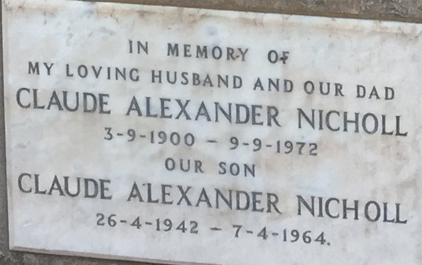 NICHOLL Claude Alexander 1900-1972 :: NICHOLL Claude Alexander 1942-1964