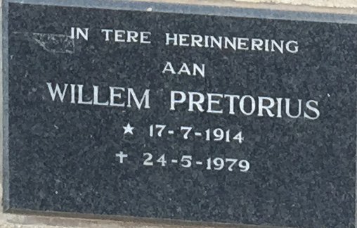 PRETORIUS Willem 1914-1979