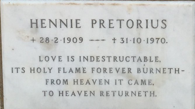 PRETORIUS Hennie 1909-1970
