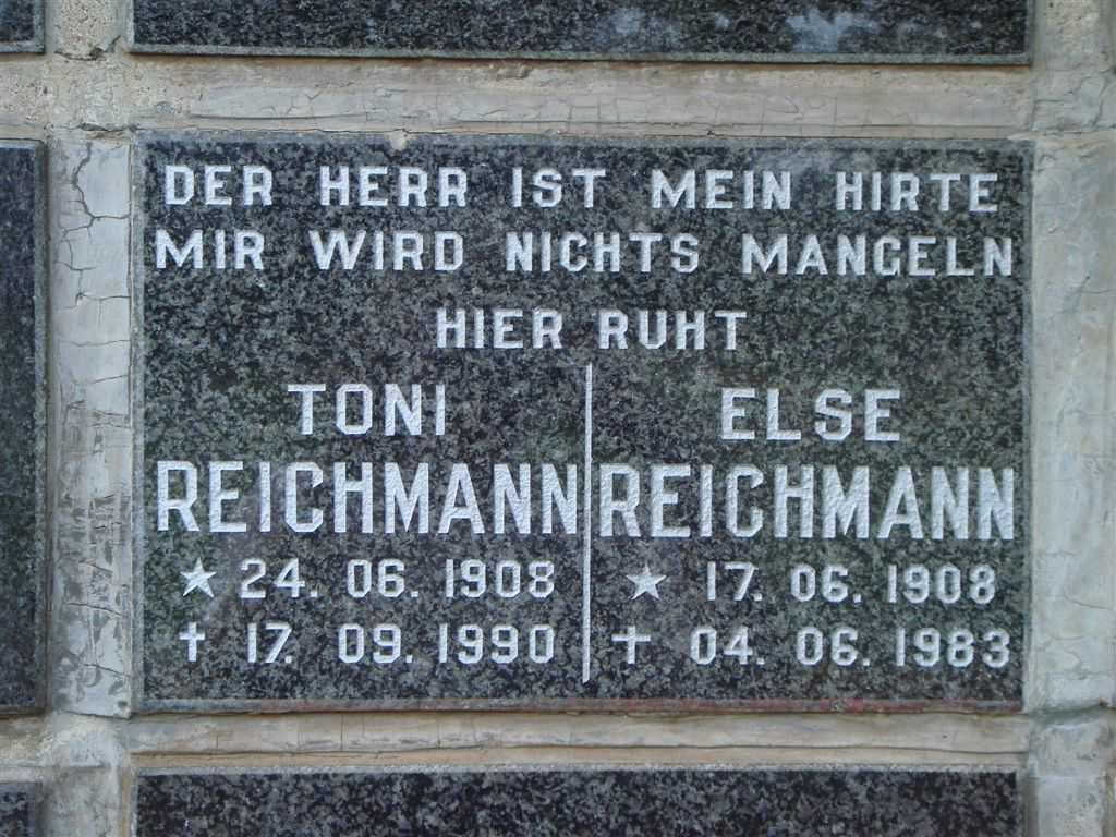 REICHMANN Toni 1908-1990 &amp; Else 1908-1983