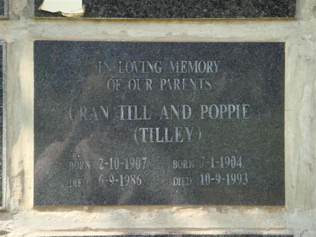 TILLEY Till 1907-1986 &amp; Poppie 1904-1993 