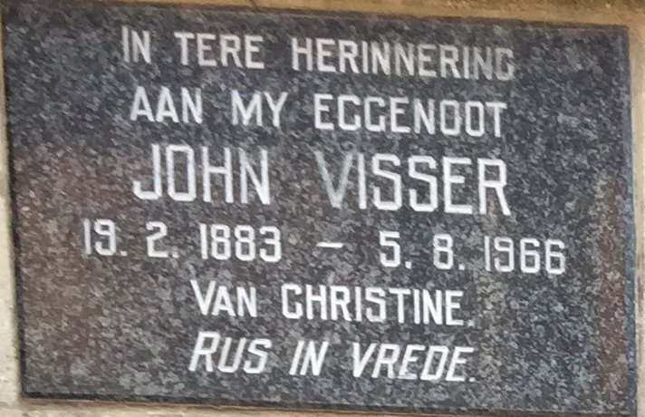 VISSER John 1883-1966