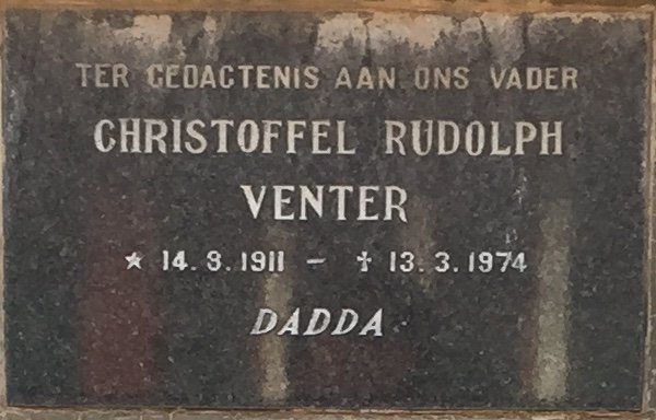 VENTER Christoffel Rudolph 1911-1974