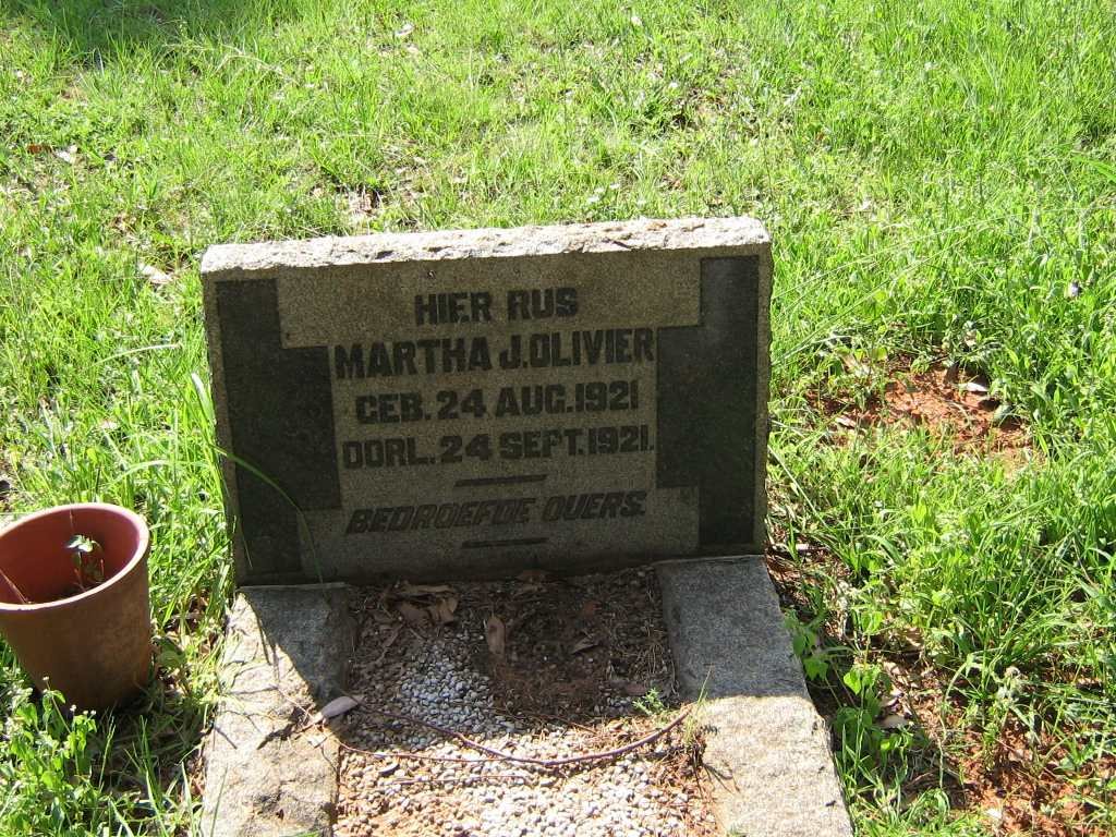 OLIVIER Martha J. 1921-1921