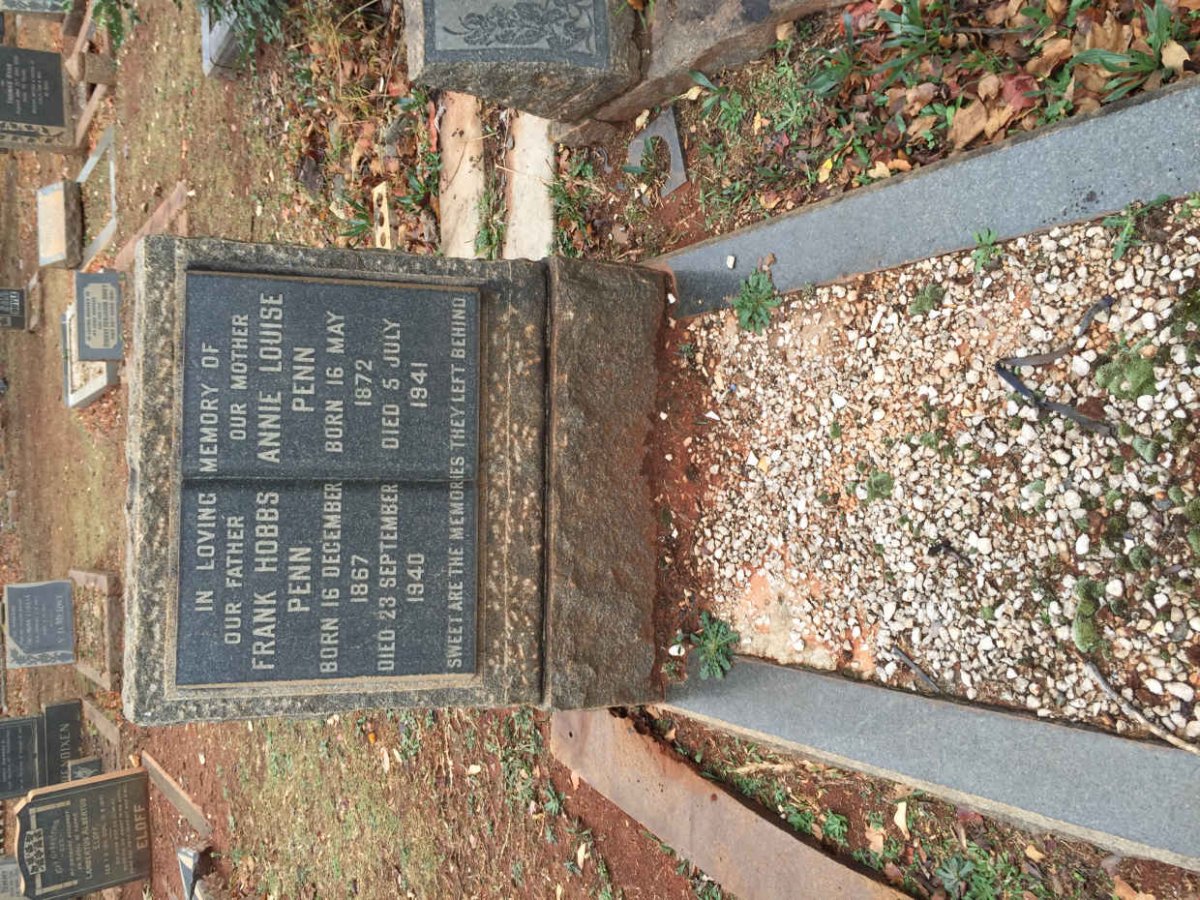 PENN Frank Hobbs 1867-1940 &amp; Annie Louise 1972-1941