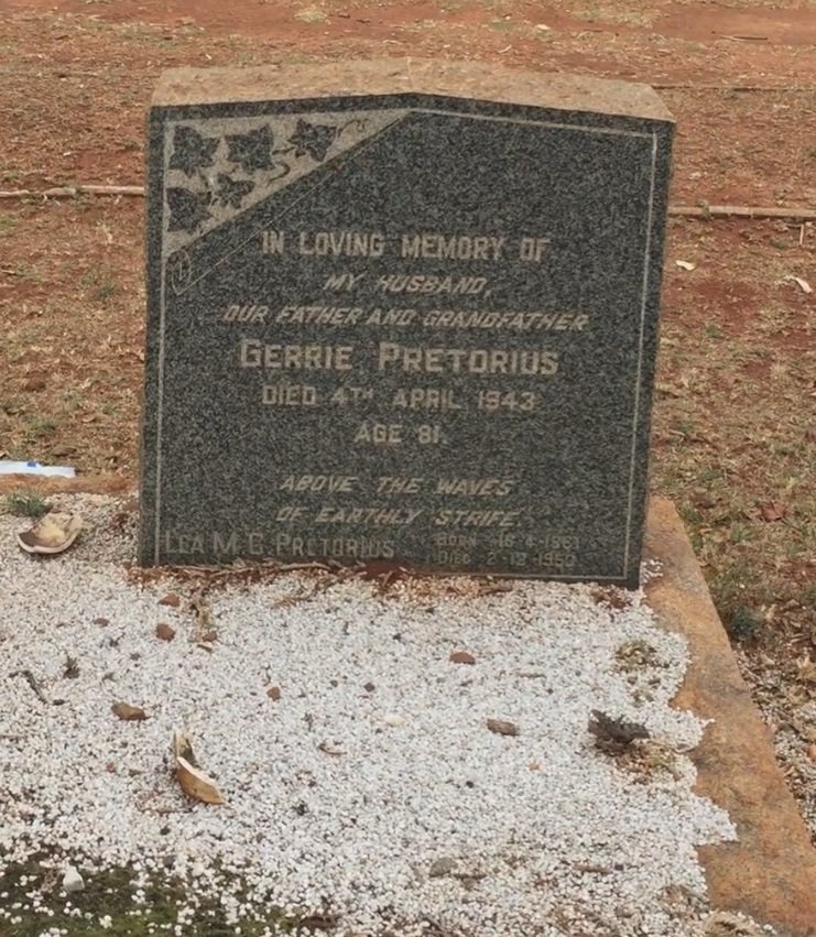PRETORIUS Gerrie -1943 &amp; Lea M.C. 1861-1950