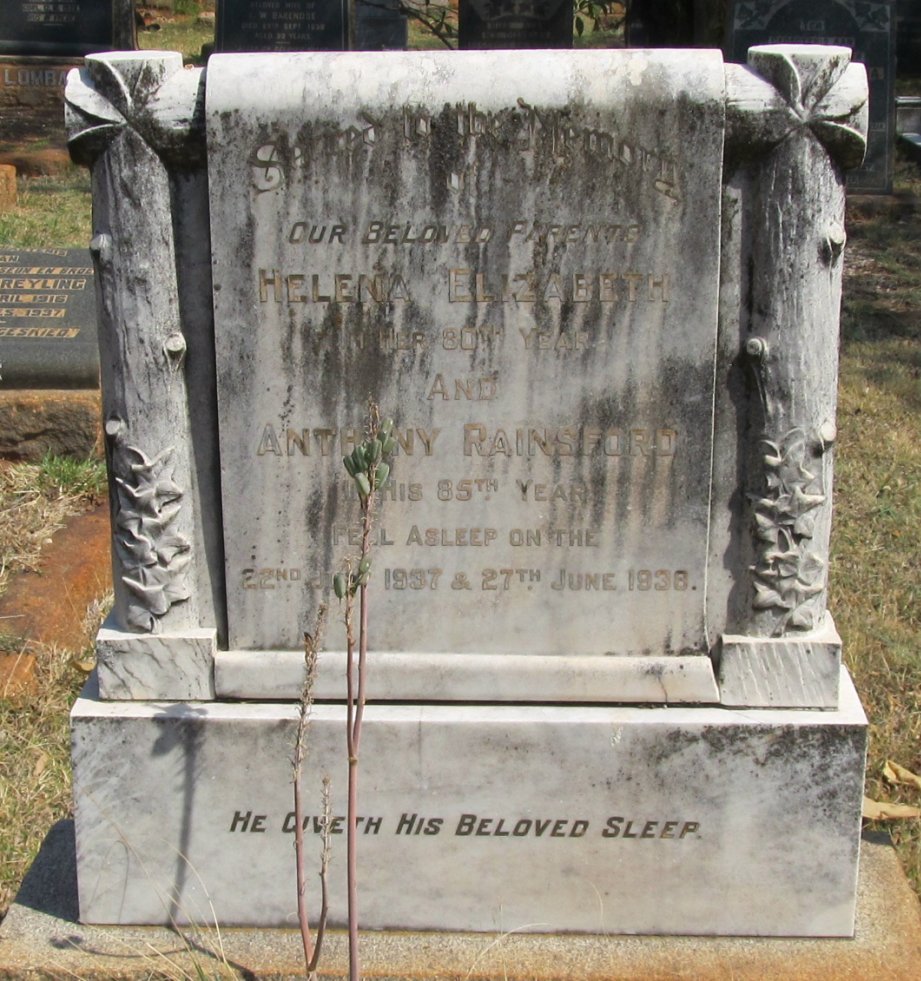 RAINSFORD Anthony -1938 &amp; Helena Elizabeth -1937