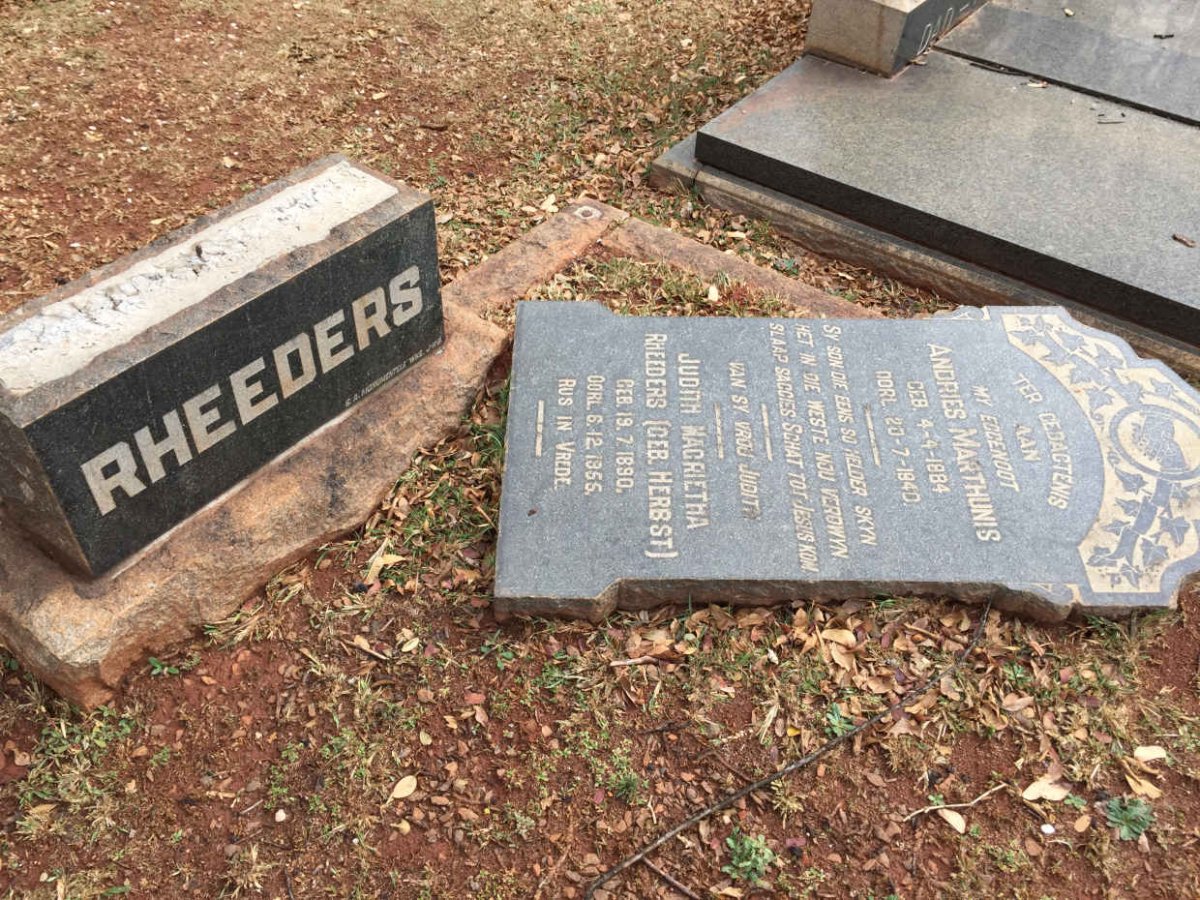 RHEEDERS Andries Marthinus 1884-1940 &amp; Judith Magrietha HERBST 1890-1955