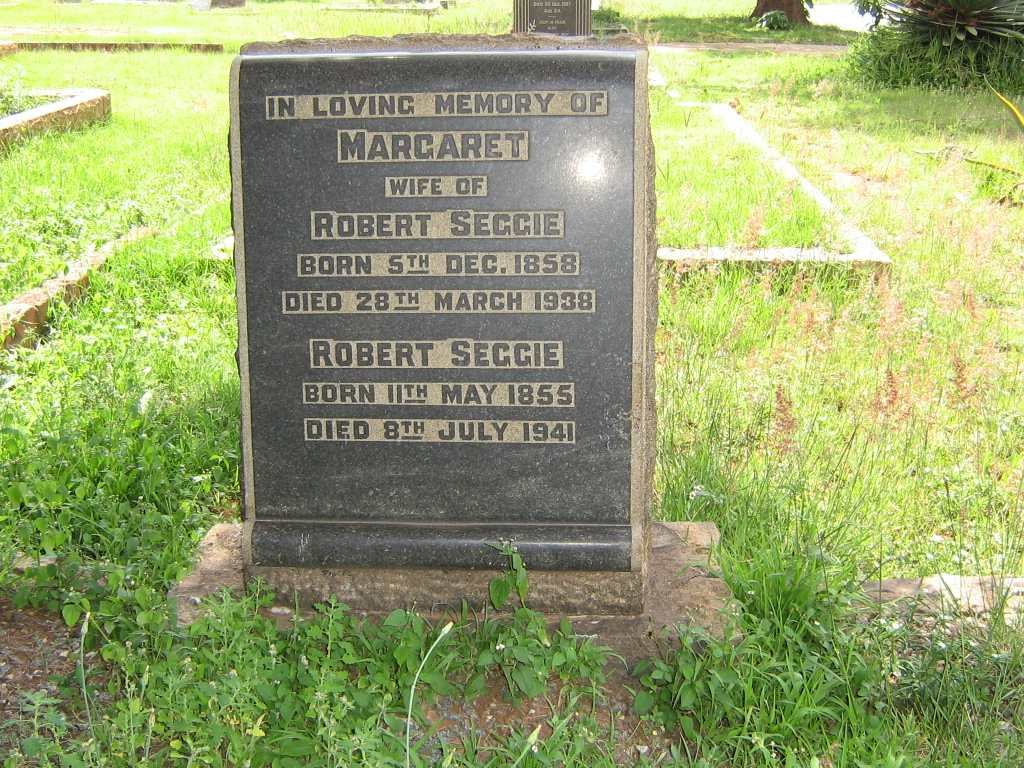 SEGGIE Robert 1855-1941 &amp; Margaret 1858-1938