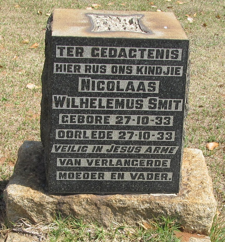 SMIT Nicolaas Wilhelemus 1933-1933