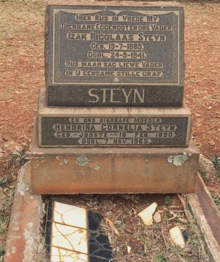 STEYN Izak Nicolaas 1889-1941 &amp; Hendrina Cornelia JOOSTE 1890-1965