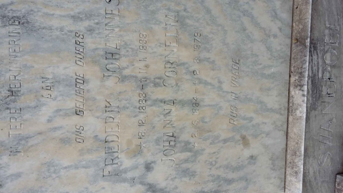 SWANEPOEL Frederik Johannes 1888-1939 &amp; Johanna Cornelia 1894-1979