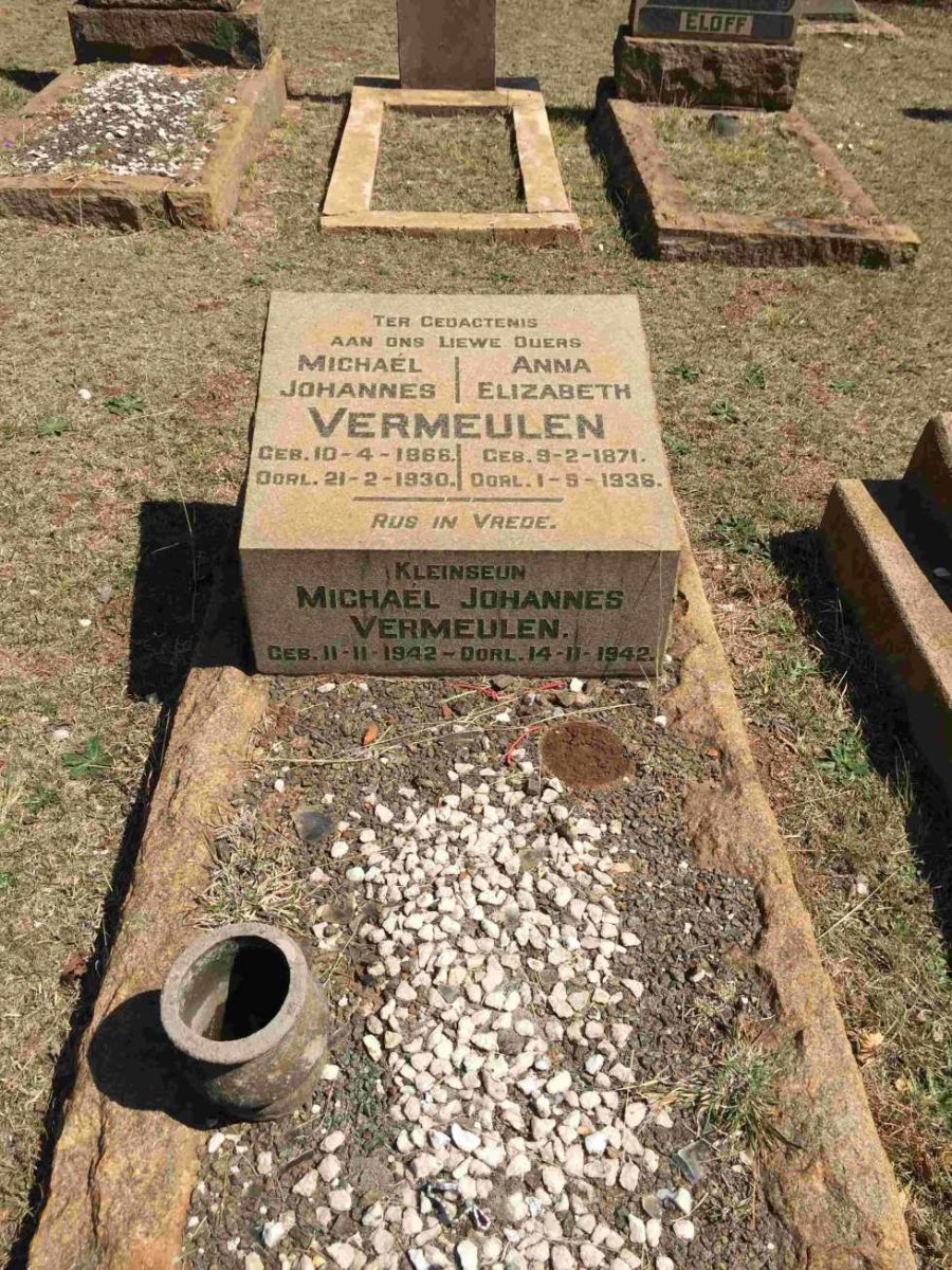 VERMEULEN Michael Johannes 1866-1930 &amp; Anna Elizabeth 1871-1936 :: VERMEULEN Michael Johannes 1942-1942