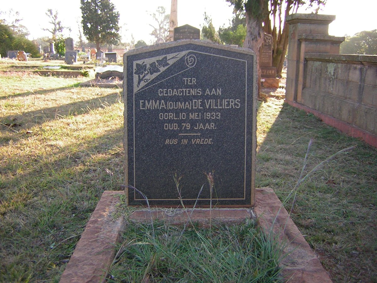 VILLIERS Emma, de -1933