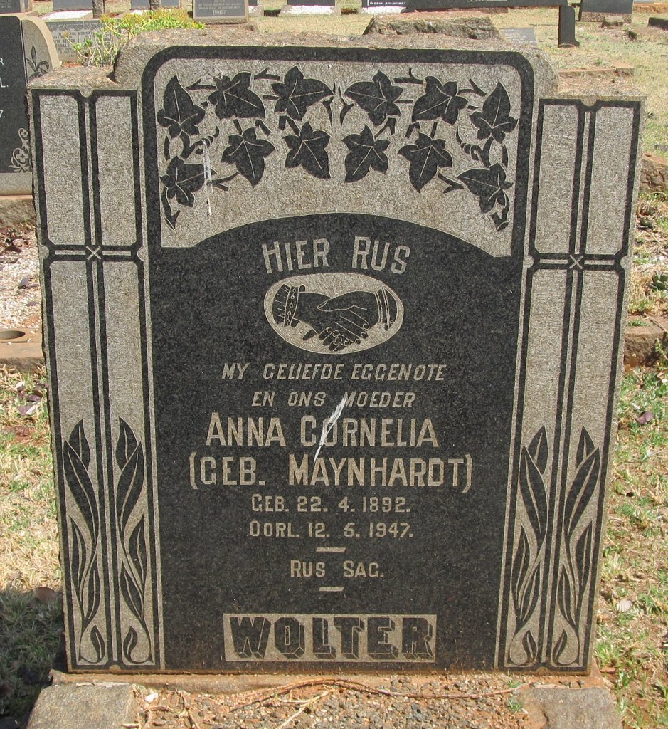 WOLTER Anna Cornelia nee MAYNHARDT 1892-1947