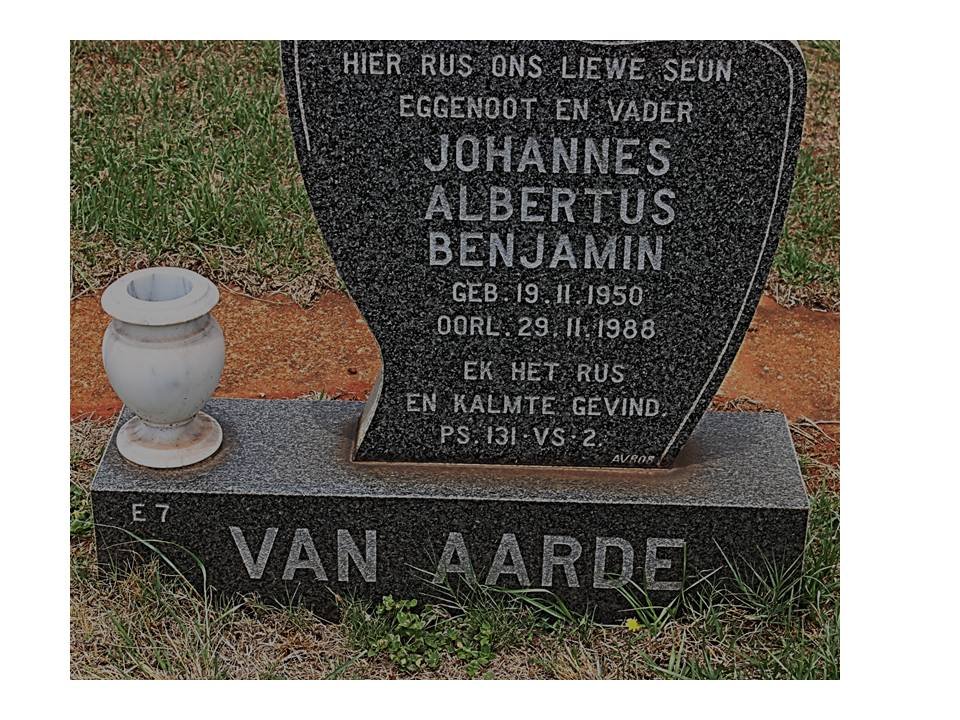 AARDE Johannes Albertus Benjamin, van 1950-1988