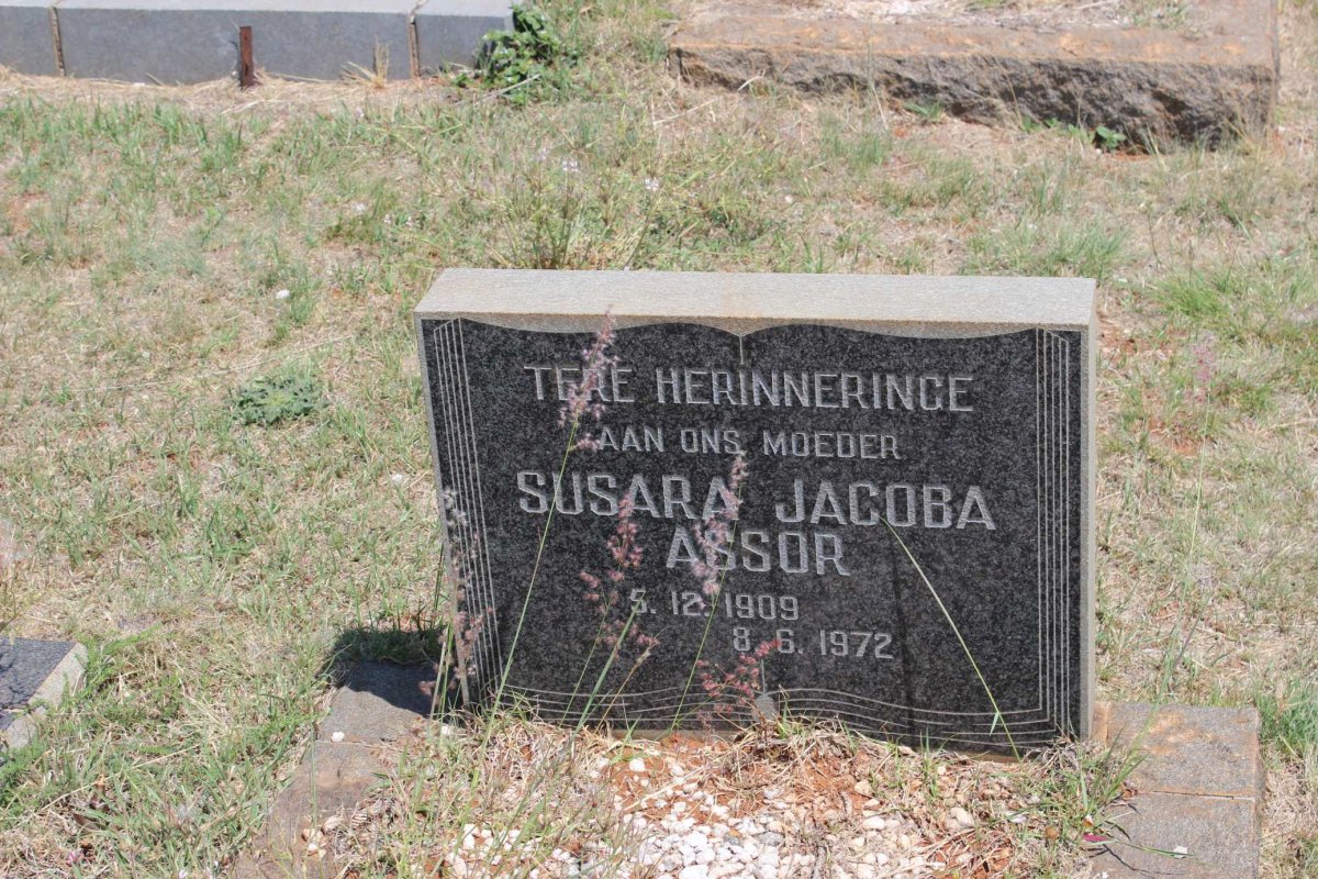ASSOR Susara Jacoba 1909-1972