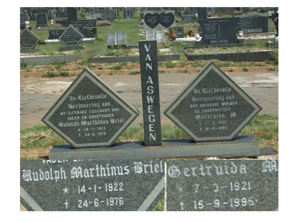 ASWEGEN Rudolf Marthinus Briel, van 1922-1976 &amp; Gertruida M. 1921-1995