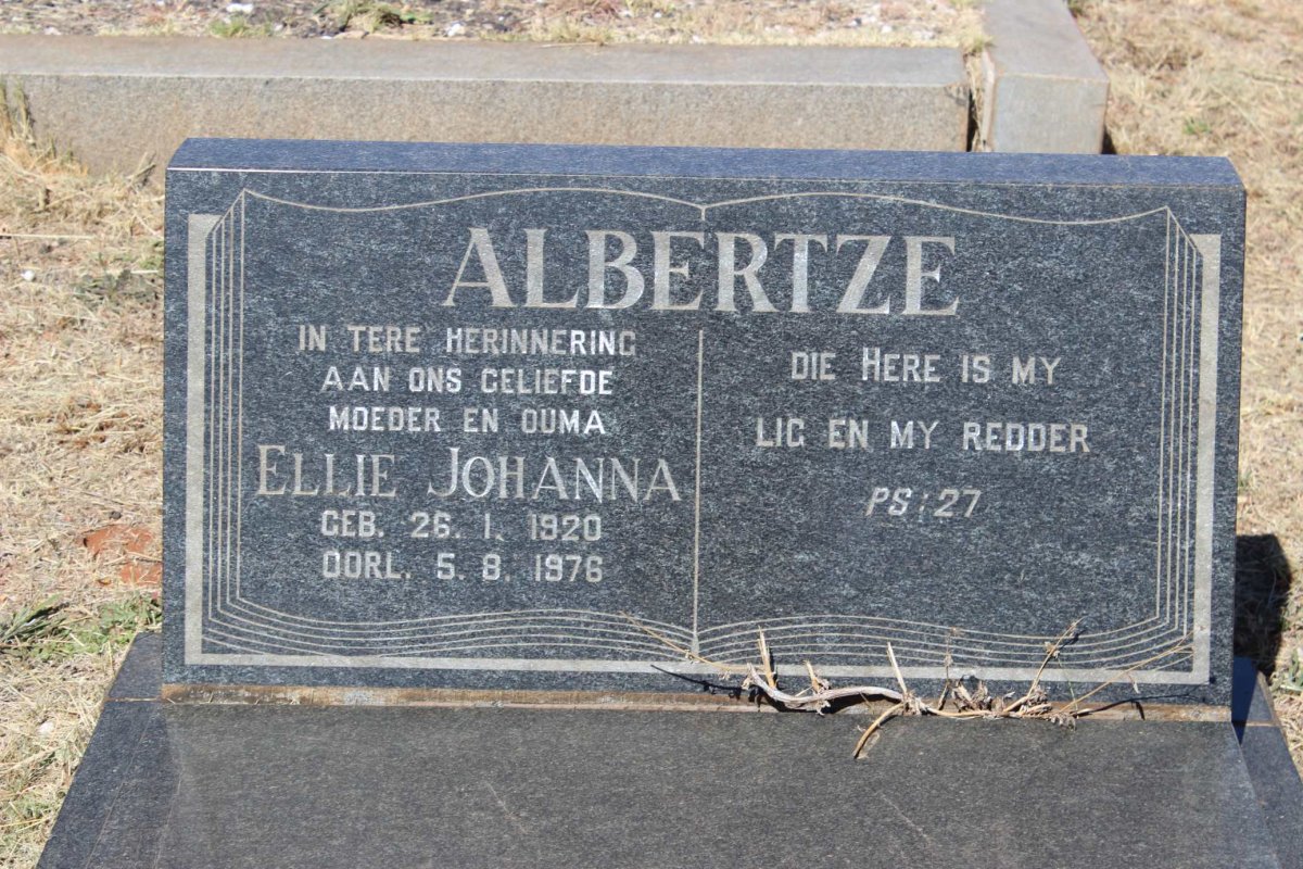 ALBERTZE Ellie Johanna 1920-1976
