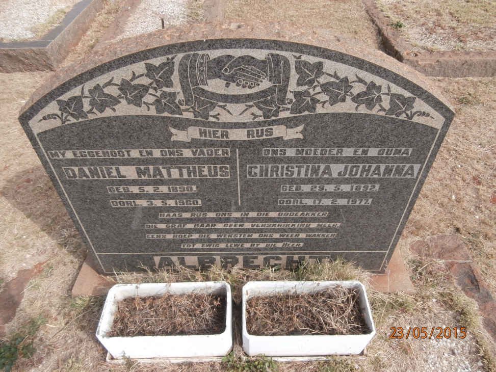 ALBRECHT Daniel Mattheus 1890-1960 &amp; Christina Johanna 1892-1977