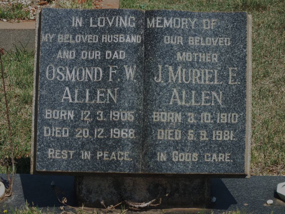 ALLEN Osmond F.W. 1905-1968 &amp; J.E. 1910-1981