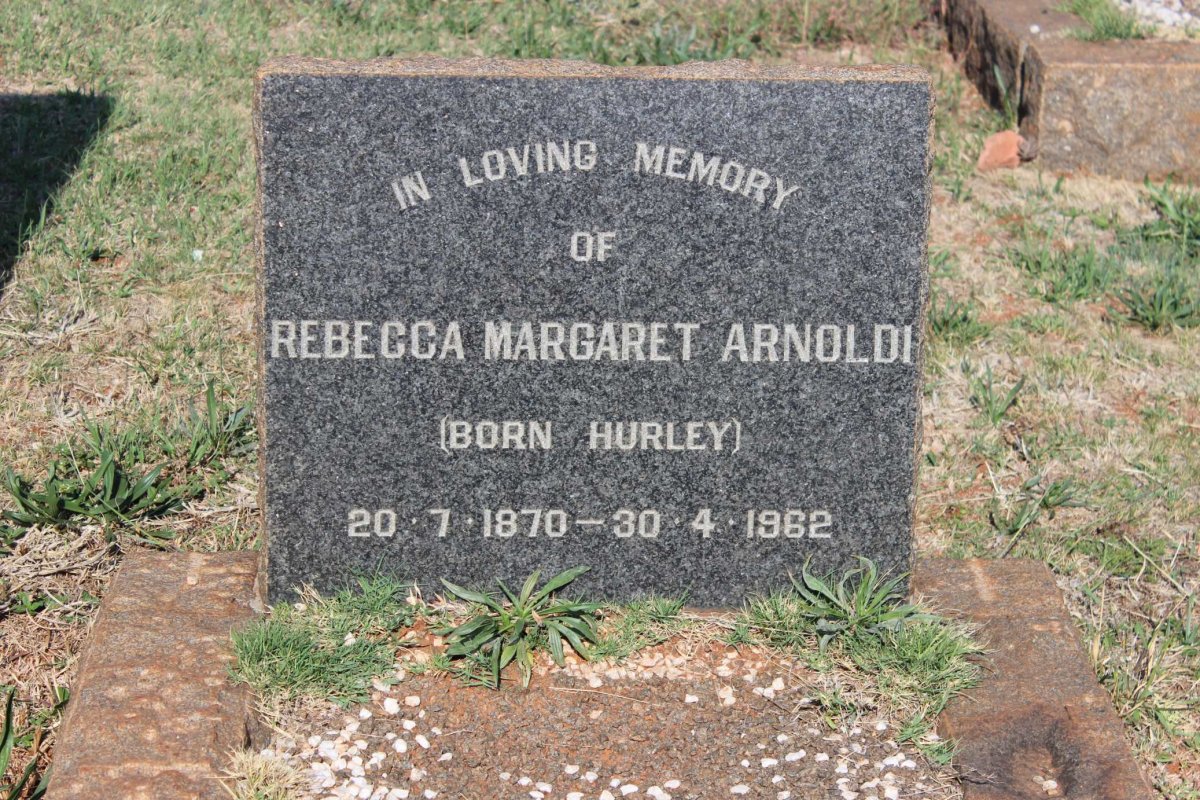 ARNOLDI Rebecca Margaret nee HURLEY 1870-1962