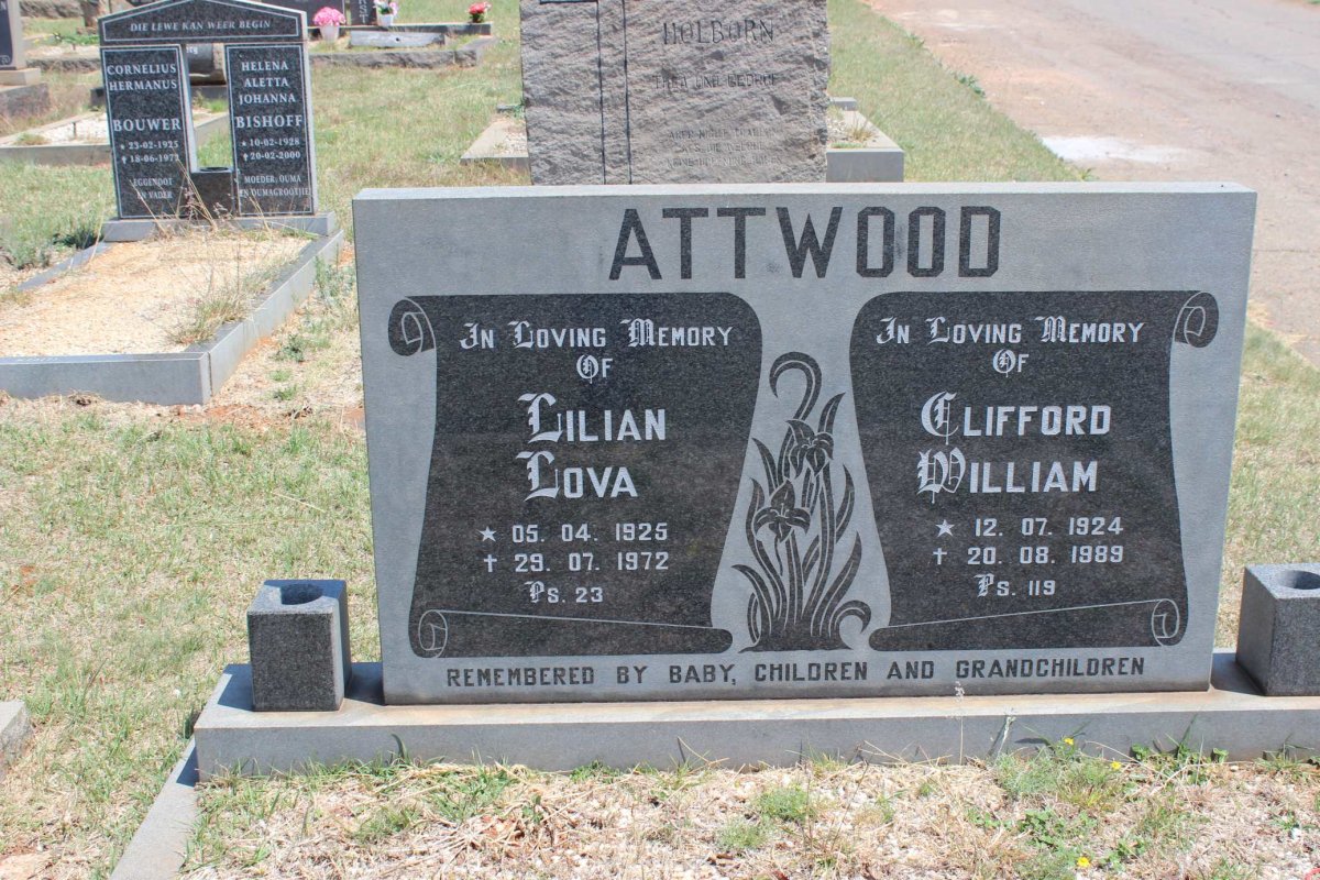 ATTWOOD Clifford William 1924-1989 &amp; Lilian Lova 1925-1972