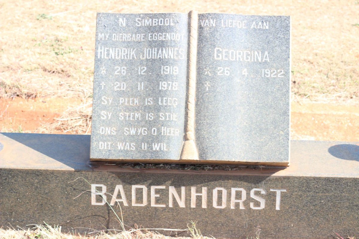 BADENHORST Hendrik Johannes 1918-1978 &amp; Georgina 1922-