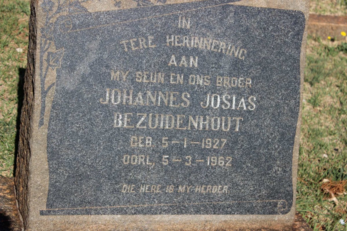 BEZUIDENHOUT Johannes Josias 1927-1962
