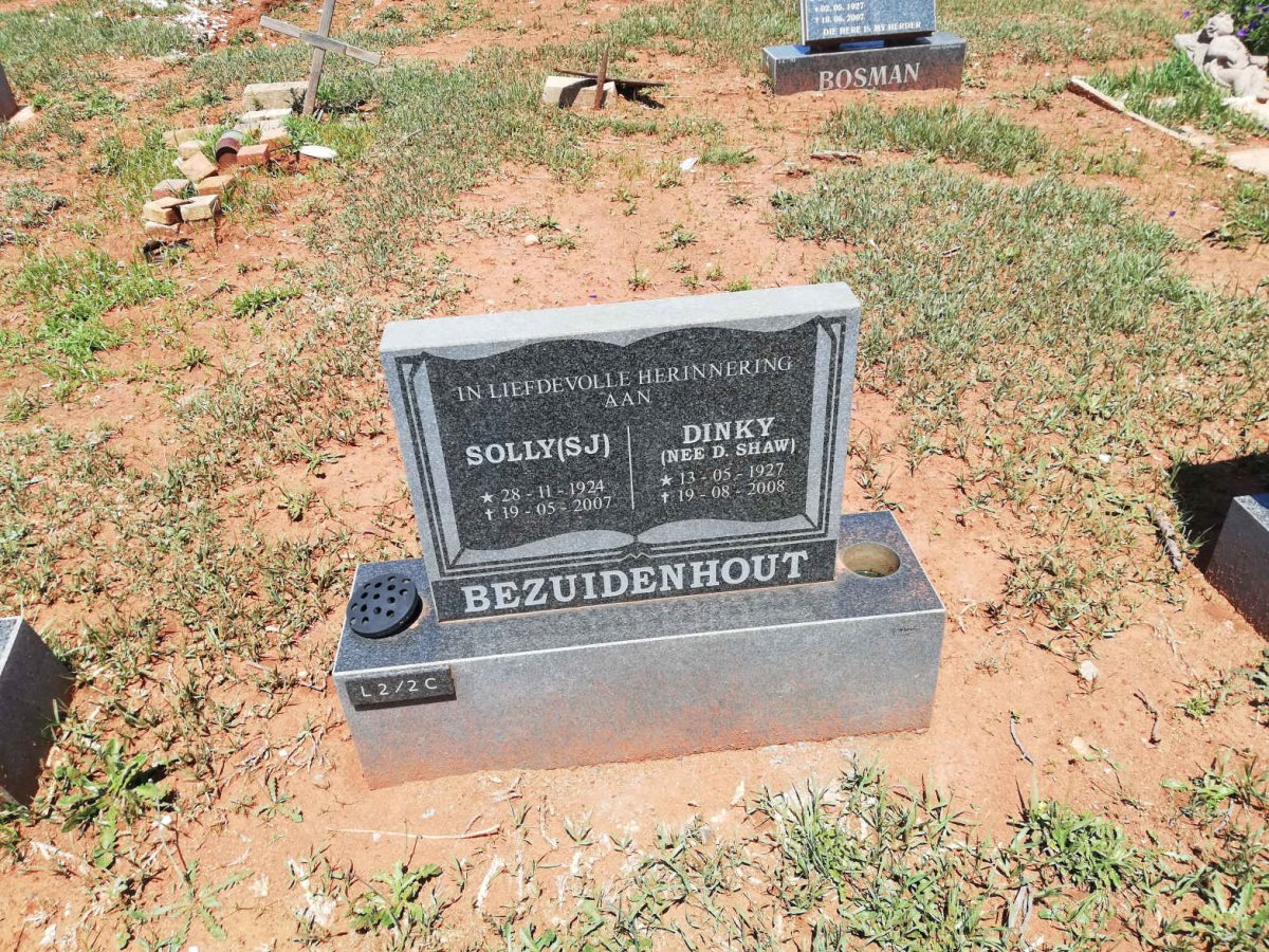 BEZUIDENHOUT S.J. 1924-2007 &amp; D. SHAW 1927-2008